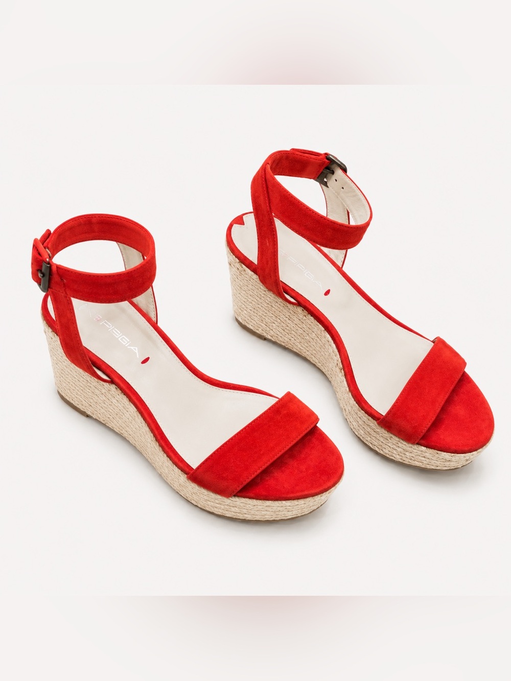 Via Spiga Orange‎ Suede Espadrille Wedge Sandals Sz. 7